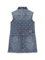 Little Girl's & Printed Denim Minidress