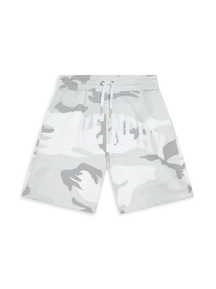 Little Boy's & Logo Camo Sweat Shorts