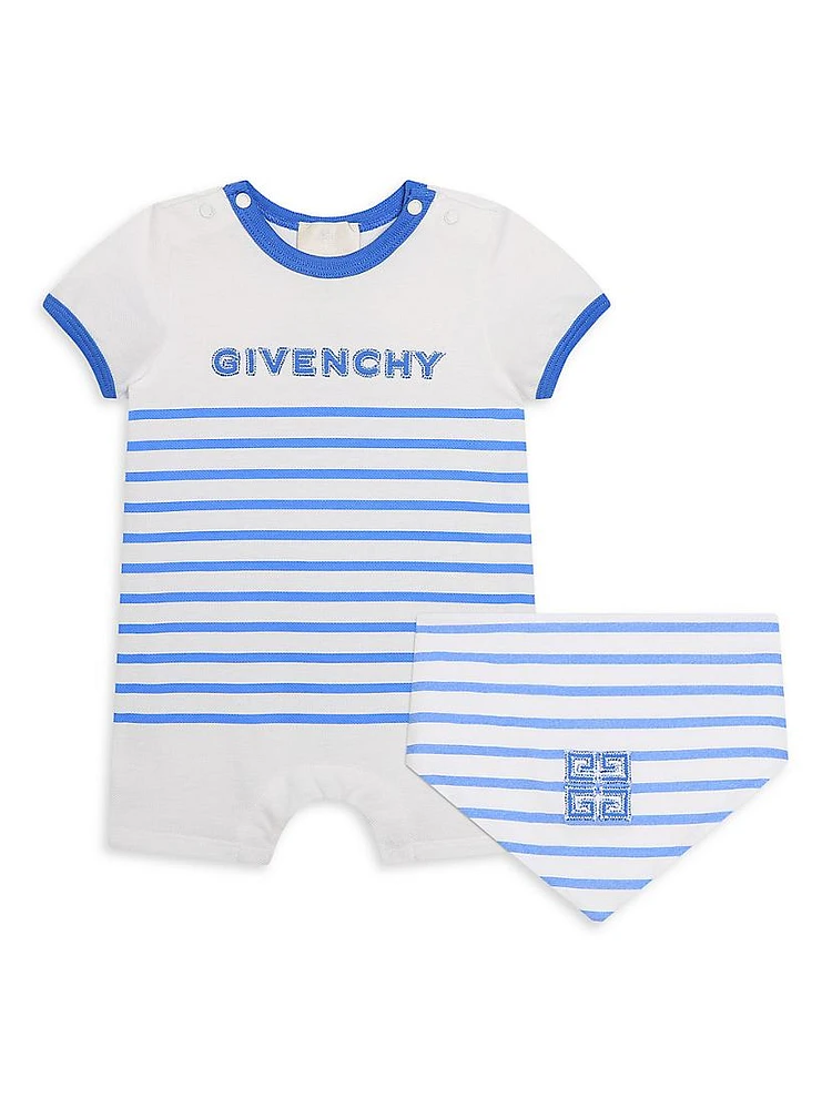 Baby Boy's Shortalls & Striped Bandana Set