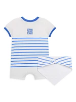 Baby Boy's Shortalls & Striped Bandana Set