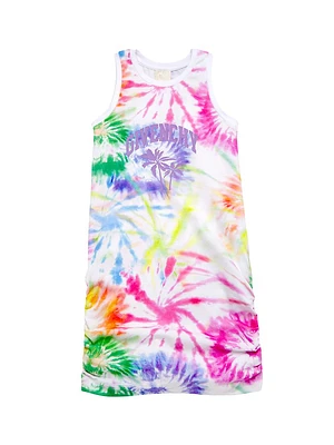 Little Girl's & Logo Tie-Dye Sleeveless Dress