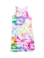 Little Girl's & Logo Tie-Dye Sleeveless Dress