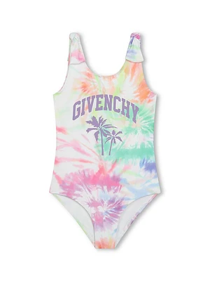 Little Girl's & Logo Tie-Dye One-Piece Swimsuit