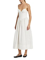 Carmine Corset Cotton Midi-Dress