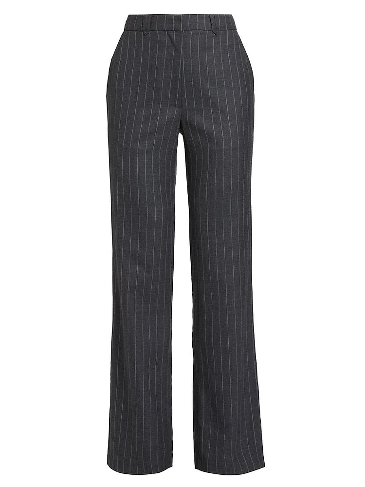 Drew Pinstriped Wool-Blend Trousers