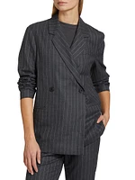 Kaia Wool-Blend Pinstripe Blazer