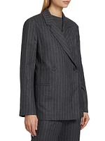 Kaia Wool-Blend Pinstripe Blazer