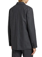 Kaia Wool-Blend Pinstripe Blazer