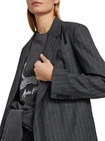 Kaia Wool-Blend Pinstripe Blazer