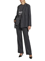 Kaia Wool-Blend Pinstripe Blazer