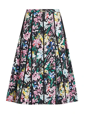 Floweworks Cotton Godet Midi-Skirt