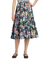 Floweworks Cotton Godet Midi-Skirt