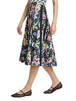 Floweworks Cotton Godet Midi-Skirt