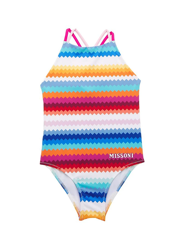 Little Girl's & Chevron Swimsuit