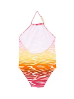 Little Girl's & Gradient Halter Neck Swimsuit