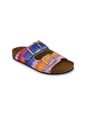 Girl's Two-Buckle Slide Sandals