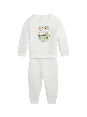 Baby's Bear Cotton-Blend Sweatshirt & Sweatpants Set