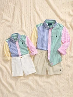 Baby Boy's 2-Piece Striped Shirt & Twill Shorts Set