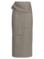 Laz Tie Wool Midi-Skirt