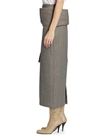 Laz Tie Wool Midi-Skirt