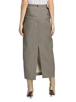 Laz Tie Wool Midi-Skirt