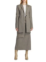 Laz Tie Wool Midi-Skirt