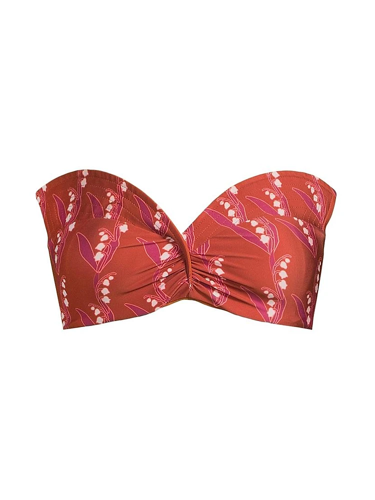 Victoria Floral Strapless Bikini Top