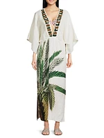 Topacio Palm Linen Maxi Dress