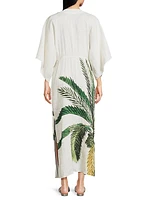 Topacio Palm Linen Maxi Dress