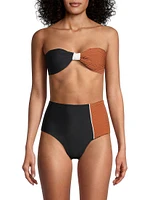 Puerto Colombia Emma Colorblocked Bikini Top