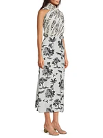 Gioconda Silk Tree Midi-Dress