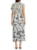 Gioconda Silk Tree Midi-Dress