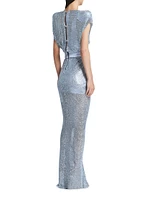 Jem Crystal-Embellished Mesh Gown