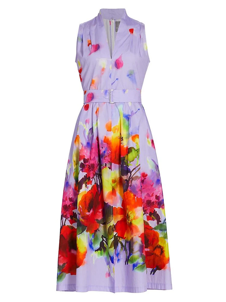 Margot Poplin Floral Midi-Dress