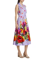 Margot Poplin Floral Midi-Dress