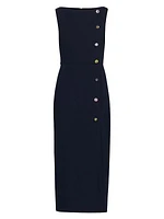 Jewel Boatneck Sheath Midi-Dress