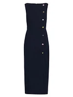 Jewel Boatneck Sheath Midi-Dress