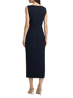 Jewel Boatneck Sheath Midi-Dress