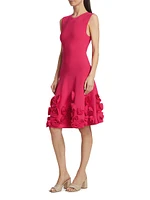 Penelope Knit Rosette Midi-Dress