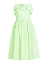 Annemarie Ruffled Fit-&-Flare Midi-Dress