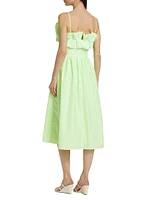 Annemarie Ruffled Fit-&-Flare Midi-Dress