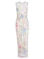 Lyle Floral Ruched Midi-Dress