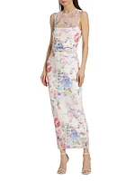 Lyle Floral Ruched Midi-Dress