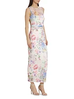 Lyle Floral Ruched Midi-Dress