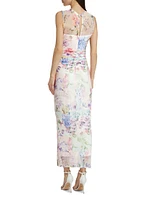 Lyle Floral Ruched Midi-Dress