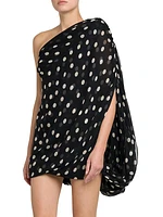 Silk Polka-Dot Minidress