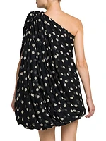 Silk Polka-Dot Minidress