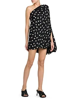 Silk Polka-Dot Minidress