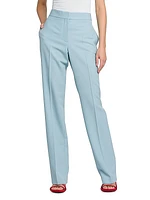 Wool Straight-Leg Pants