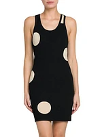 Polka-Dot Knit Minidress